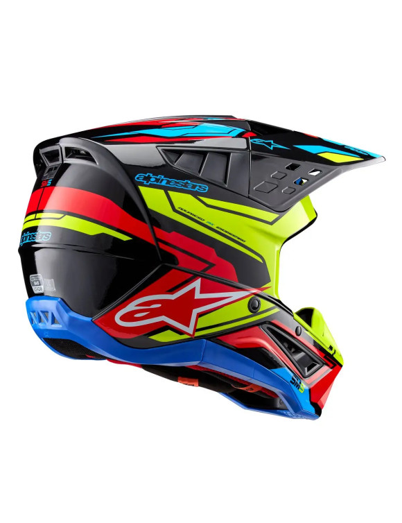 Alpinestars SM5 Action 2 ECE Motorradhelm – Schwarz/Fluo Gelb/Leuchtend Rot G 83060231533 - 2