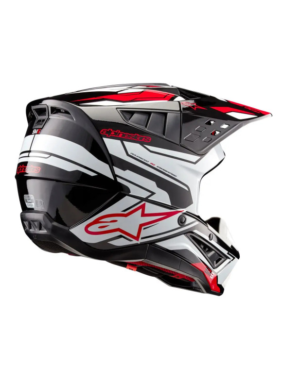 Alpinestars SM5 Action 2 ECE Motorradhelm – Schwarz/Weiß/Helles Rot glänzend 83060231304 - 2