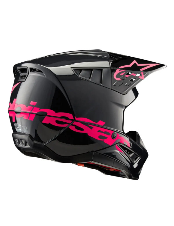Casque de moto Alpinestars SM5 Corp ECE - Noir/Diva rose brillant 83063231839 - 2