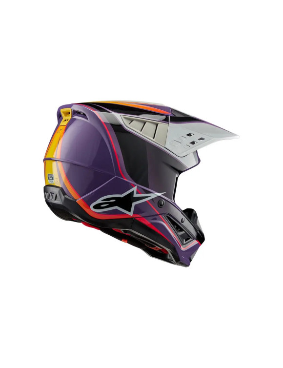 Casco Moto Alpinestars SM5 Sail ECE - Viola/Nero/Argento lucido 83067233919 - 2