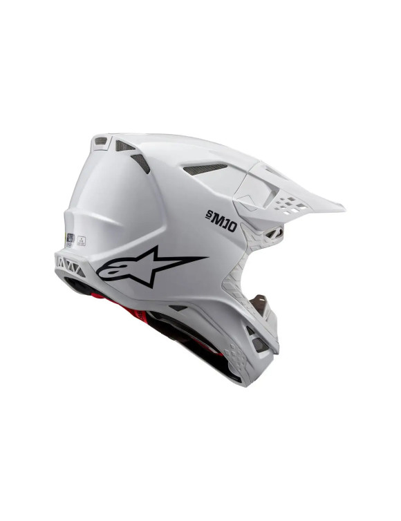 Casco de moto Alpinestars Solid Supertech M10 ECE - Blanco brillante 83001232180 - 2