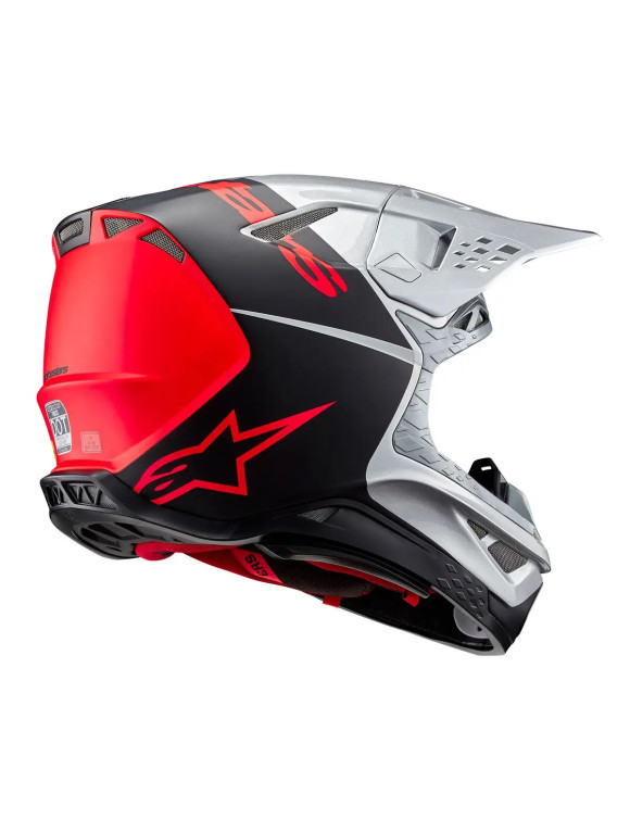 Casco Moto Alpinestars Supertech M10 Flood ECE - Argento/Nero/Arancione fluo/M G 83009231954 - 2