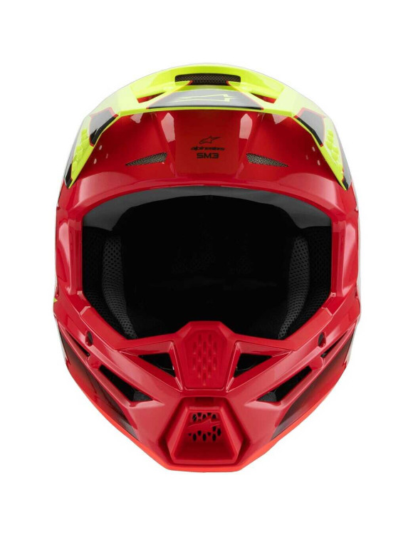 Casco de moto Alpinestars SM3 Fray para niño ECE06 - rojo/amarillo fluo/negro brillante 83017253051 - 3