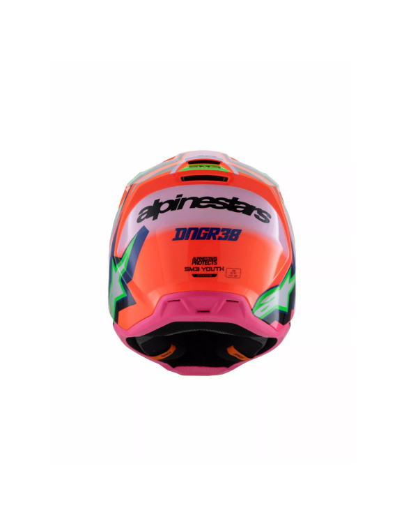 Alpinestars SM3 Deegan ECE06 Boy Motorcycle Helmet - Orange Fl/Purple/Fluo Pink/Gl 8301525433 - 3 Alpinestars SM3 Deegan ECE06 Boy Motorcycle Helmet - Orange Fl/Purple/Fluo Pink/Gl 8301525433 - 3