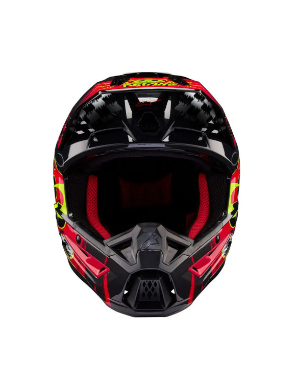 Casco Moto Alpinestars SM5 Rash ECE - Grigio scuro/Rosso brillante lucido 83070239033 - 3