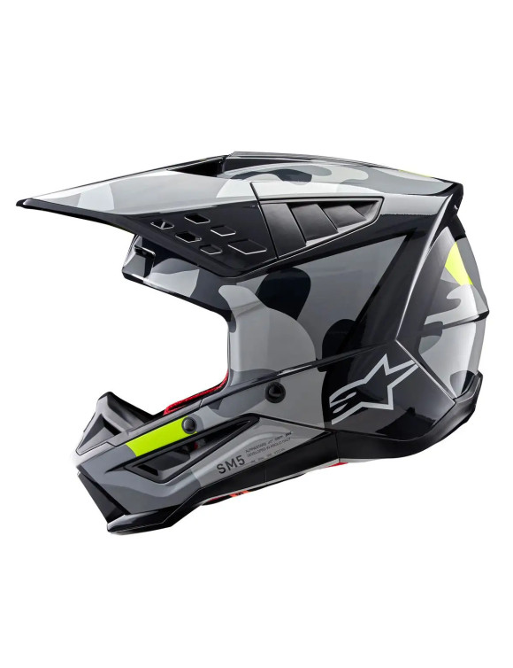 Casque de moto Alpinestars SM5 Rover 2 ECE - Gris foncé/Jaune fluo brillant 83038239350 - 3
