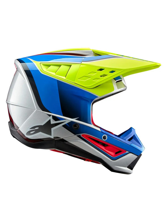 Alpinestars SM5 Sail ECE Motorcycle Helmet - Fluo Yellow/Blue Enamel/Silv G 83067235579 - 3 Alpinestars SM5 Sail ECE Motorcycle Helmet - Fluo Yellow/Blue Enamel/Silv G 83067235579 - 3