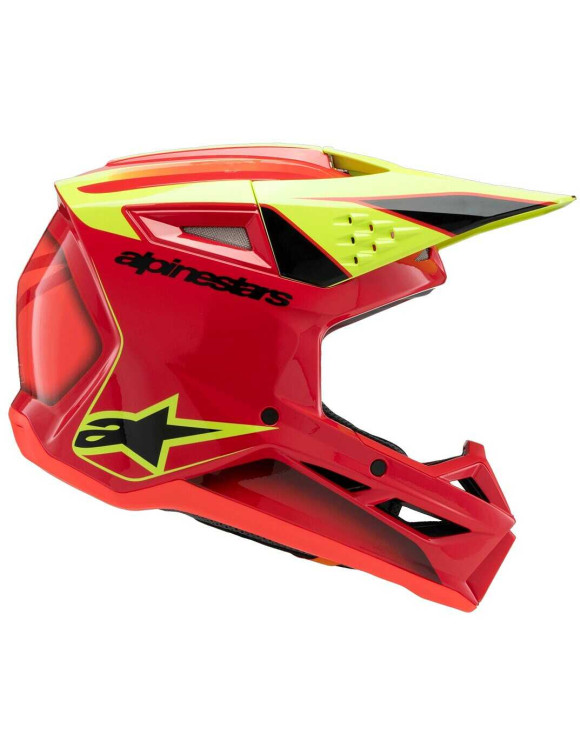 Casco de moto Alpinestars SM3 Fray para niño ECE06 - rojo/amarillo fluo/negro brillante 83017253051 - 4