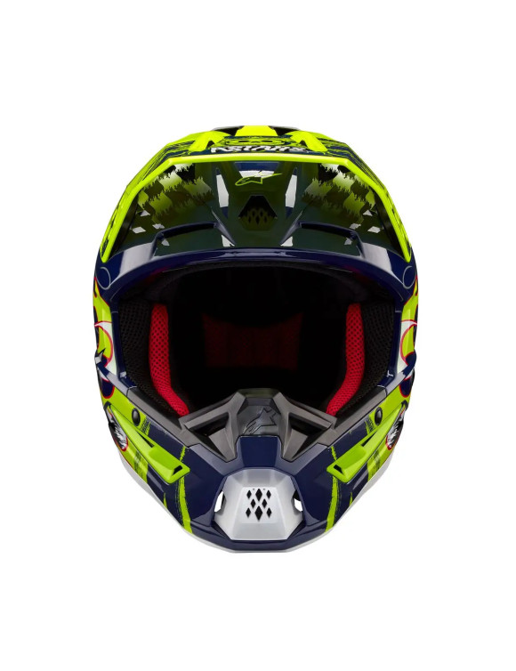 Casco Moto Alpinestars SM5 Rash ECE - Notte marina/Giallo fluo lucido 83070237455 - 4