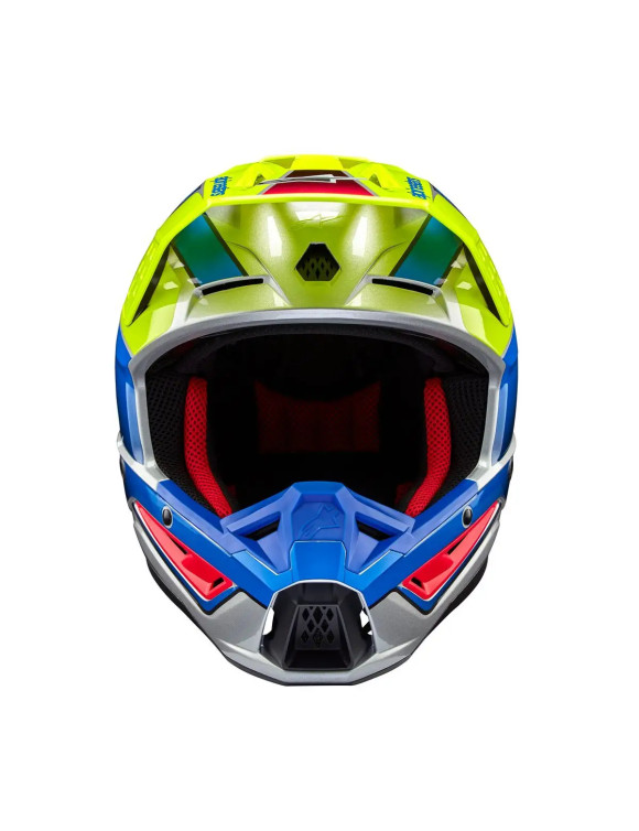 Alpinestars SM5 Sail ECE Motorcycle Helmet - Fluo Yellow/Blue Enamel/Silv G 83067235579 - 4 Alpinestars SM5 Sail ECE Motorcycle Helmet - Fluo Yellow/Blue Enamel/Silv G 83067235579 - 4