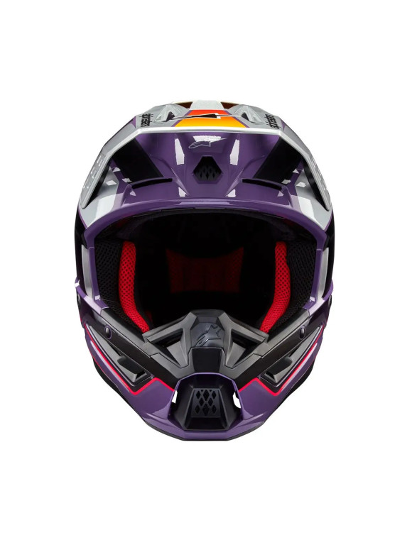 Casco Moto Alpinestars SM5 Sail ECE - Viola/Nero/Argento lucido 83067233919 - 4