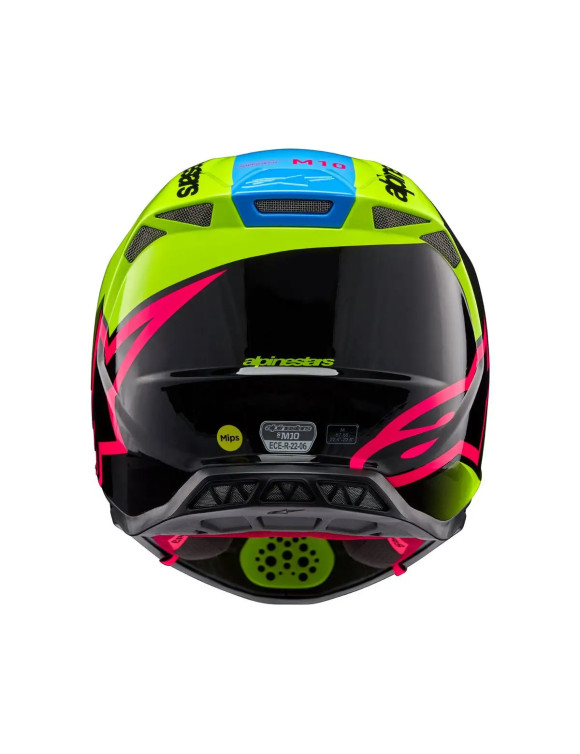Alpinestars Supertech M10 Unite ECE Motorradhelm – Fluo Yellow/Black/Diva/Pink/Gl 83016235138 - 4