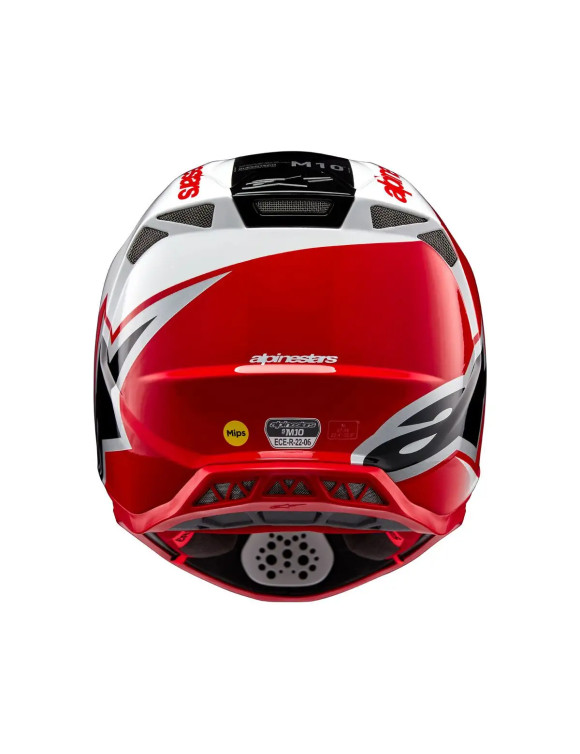 Casco Moto Alpinestars Supertech M10 Unite ECE - Rosso/Bianco lucido 83016233182 - 4