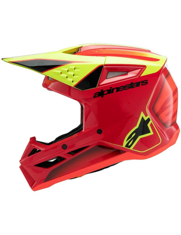 Casco de moto Alpinestars SM3 Fray para niño ECE06 - rojo/amarillo fluo/negro brillante 83017253051 - 5