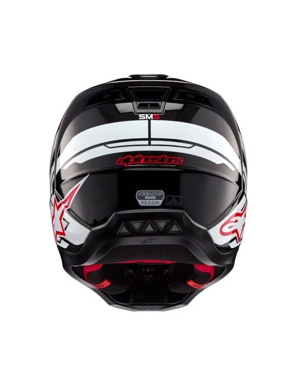 Alpinestars SM5 Action 2 ECE Motorradhelm – Schwarz/Weiß/Helles Rot glänzend 83060231304 - 5