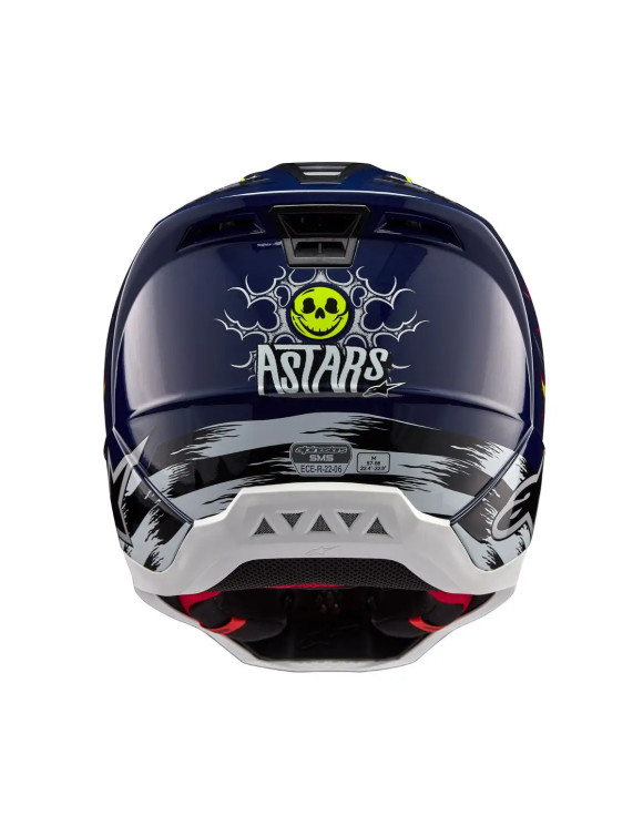 Casco Moto Alpinestars SM5 Rash ECE - Notte marina/Giallo fluo lucido 83070237455 - 5