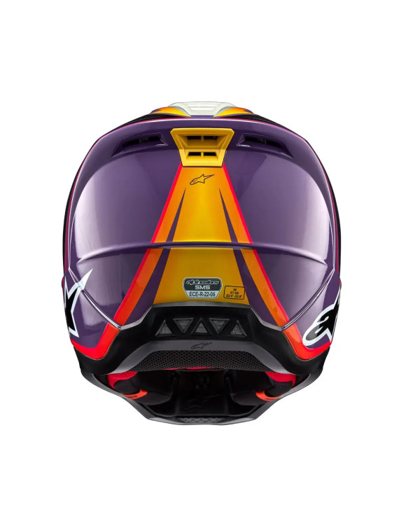 Casco Moto Alpinestars SM5 Sail ECE - Viola/Nero/Argento lucido 83067233919 - 5