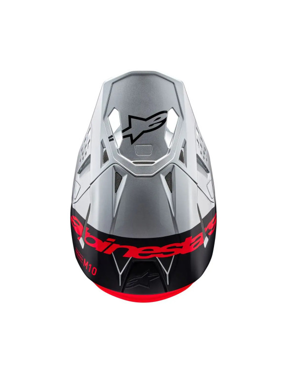 Alpinestars Supertech M10 Flood ECE Motorradhelm – Silber/Schwarz/Fluo Orange/M G 83009231954 - 5