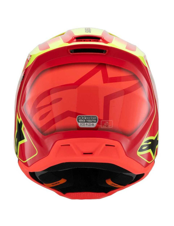 Casco de moto Alpinestars SM3 Fray para niño ECE06 - rojo/amarillo fluo/negro brillante 83017253051 - 6