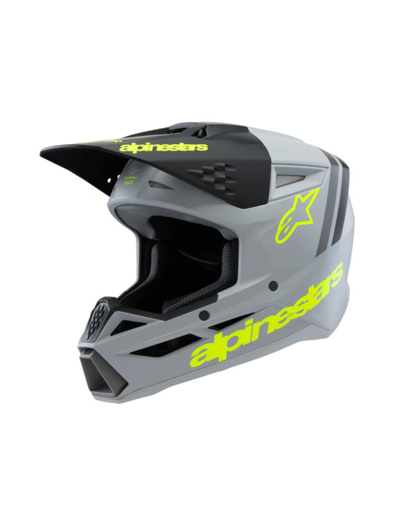 Casque de moto Alpinestars SM3 Radium pour garçons ECE06 - Gris/Noir/Jaune FL/Mat 83019259510 - 1 Casque de moto Alpinestars SM3 Radium pour garçons ECE06 - Gris/Noir/Jaune FL/Mat 83019259510 - 1
