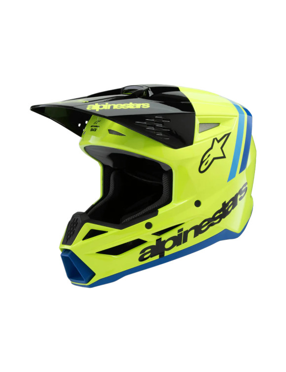 Casco Moto Alpinestars SM3 Radium Ragazzo ECE06 - Giallo fluo/Nero/Blu/Gl 83019255017 - 1