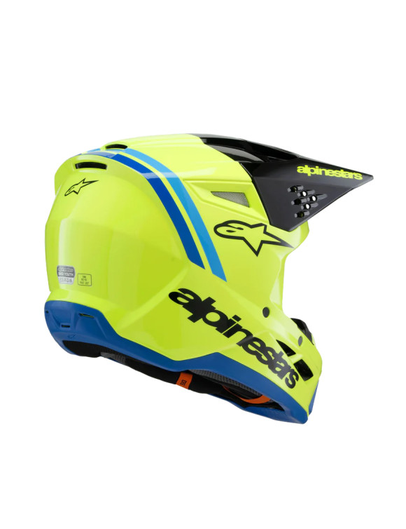 Casco Moto Alpinestars SM3 Radium Ragazzo ECE06 - Giallo fluo/Nero/Blu/Gl 83019255017 - 4