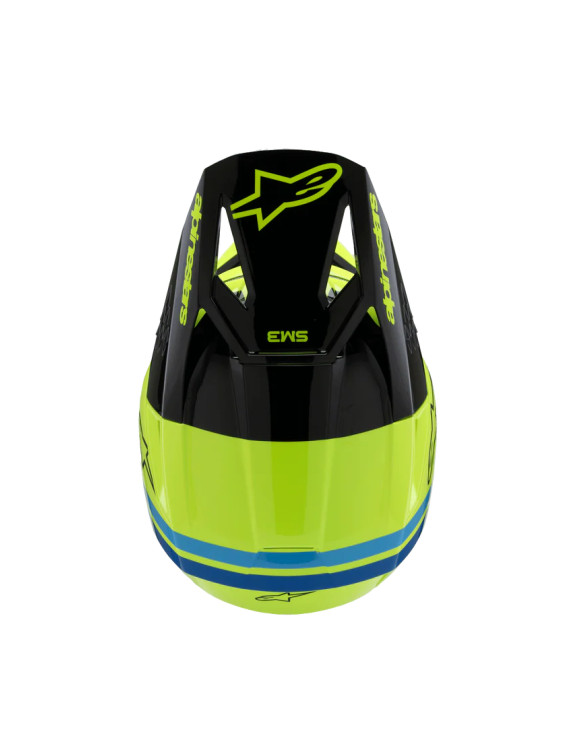 Alpinestars SM3 Radium Motorcycle Helmet for Boys ECE06 - Fluo Yellow/Black/Blue/Gl 83019255017 - 5