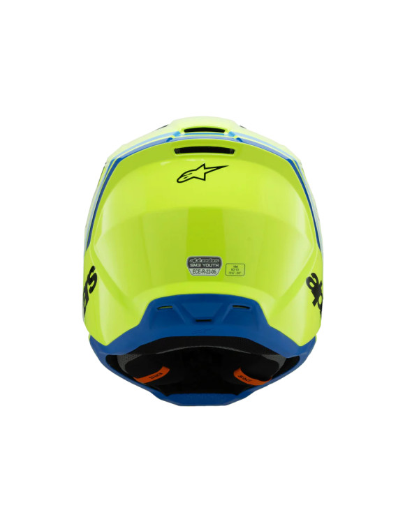 Alpinestars SM3 Radium Motorcycle Helmet for Boys ECE06 - Fluo Yellow/Black/Blue/Gl 83019255017 - 6