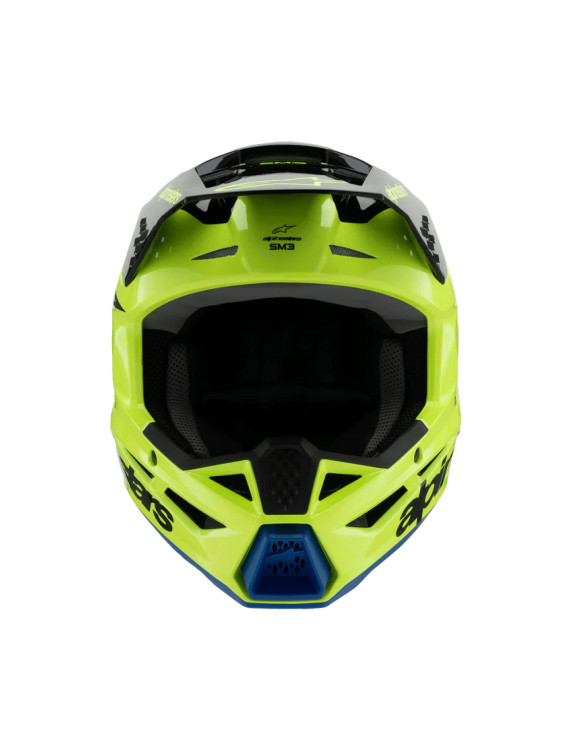 Alpinestars SM3 Radium Motorcycle Helmet for Boys ECE06 - Fluo Yellow/Black/Blue/Gl 83019255017 - 7