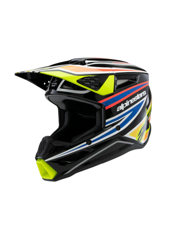 Alpinestars Wurx SM3 Motorcycle Helmet for Boys ECE06 - Black/Yellow Fl/Blue/Red GI 83021251574 - 1 Alpinestars Wurx SM3 Motorcycle Helmet for Boys ECE06 - Black/Yellow Fl/Blue/Red GI 83021251574 - 1