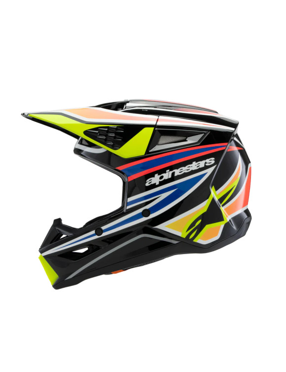 Casque de moto Alpinestars Wurx SM3 pour garçons ECE06 - Noir/Jaune Fl/Bleu/Rouge GI 83021251574 - 2