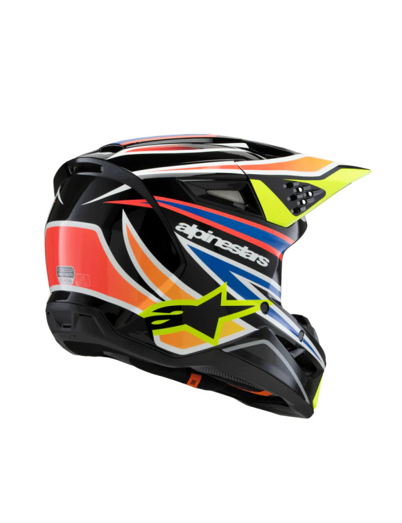 Alpinestars Wurx SM3 Motorradhelm für Jungen ECE06 – Schwarz/Gelb Fl/Blau/Rot GI 83021251574 - 4