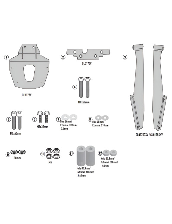 Attacco posteriore specifico per bauletto MONOKEY® o MONOLOCK®, Givi PL9228, SYM adx tg 400 - 2