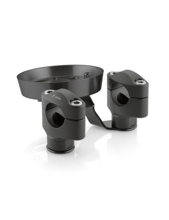 Kit elevador de manillar cónico Rizoma AZ203B con soporte para instrumentación - Anodizado negro, Ø 28,5 mm / H 41,5 mm - 1 Kit elevador de manillar cónico Rizoma AZ203B con soporte para instrumentación - Anodizado negro, Ø 28,5 mm / H 41,5 mm - 1