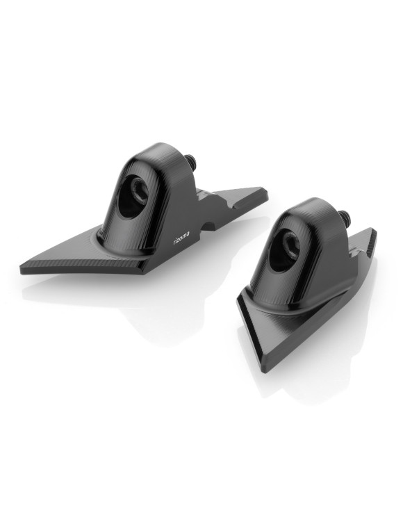 Fairing mirror adapters (Pair) Rizoma BS822B - Fairing mirror mounting kit - Anodized Black - 1
