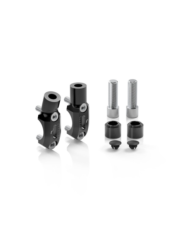 Kit de montaje lateral para espejo Stealth Naked Rizoma BSN910B - Negro anodizado, derecho e izquierdo - 1