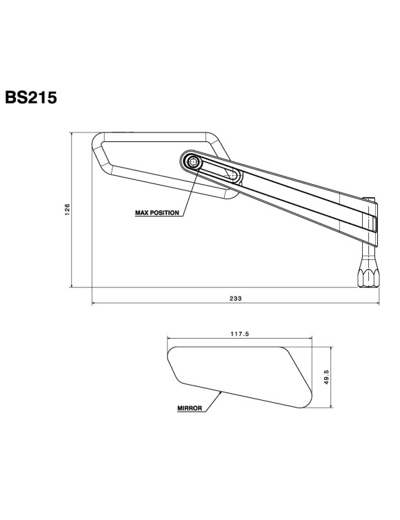 Espejo retrovisor "Circuito 959 RS" (Derecho) Rizoma BS215BM - - 3