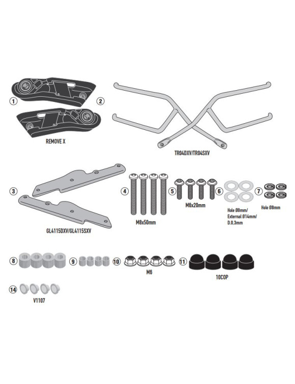 Kit telaietti GIVI tr4118 per borse morbide laterali, Kawasaki z 900 - 1 Kit telaietti GIVI tr4118 per borse morbide laterali, Kawasaki z 900 - 1