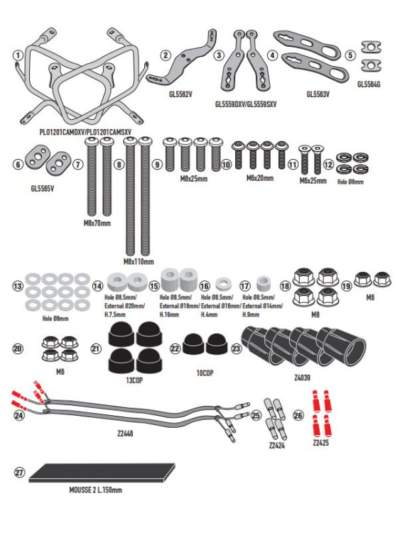 Givi PLO1201CAM Kit portaequipajes para Trekker Outback,HONDA XL 750 TRANSALP - 1