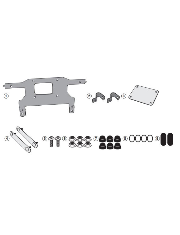 Kit attacco GIVI tl6415kit per fissaggio s250 tool box su portavaligie - 1