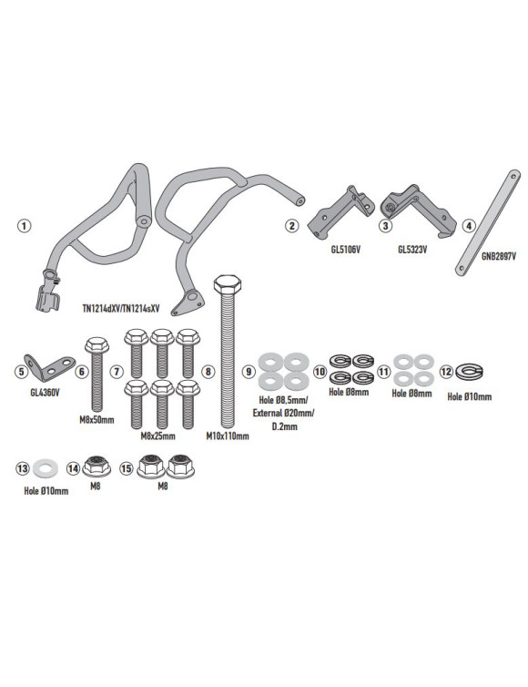 Pare-moteur tubulaire spécifique, noir, Givi TN1214, pour HONDA NT1100 - 2