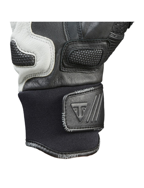 Guanti Moto da Uomo Triumph Bullet Black/White MGVS25514 - 2