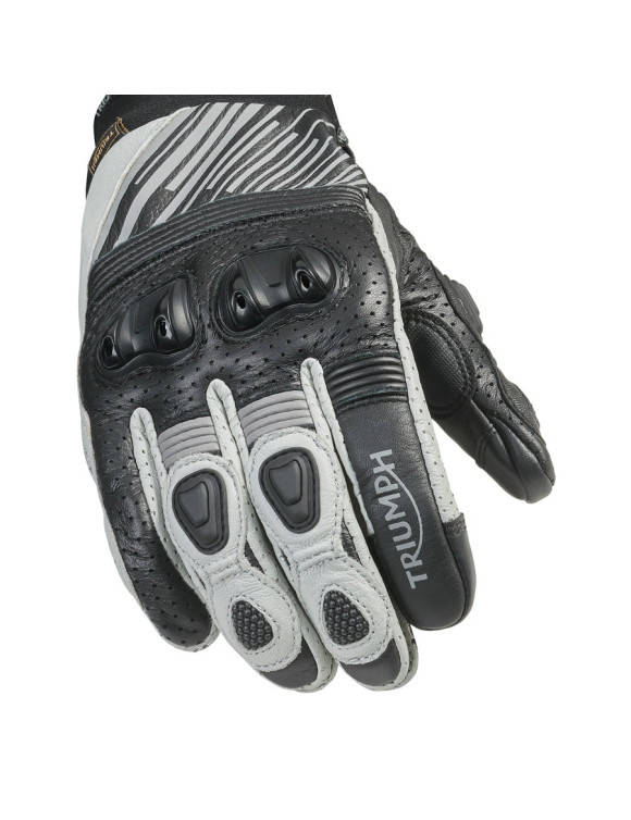 Guanti Moto da Uomo Triumph Bullet Black/White MGVS25514 - 5