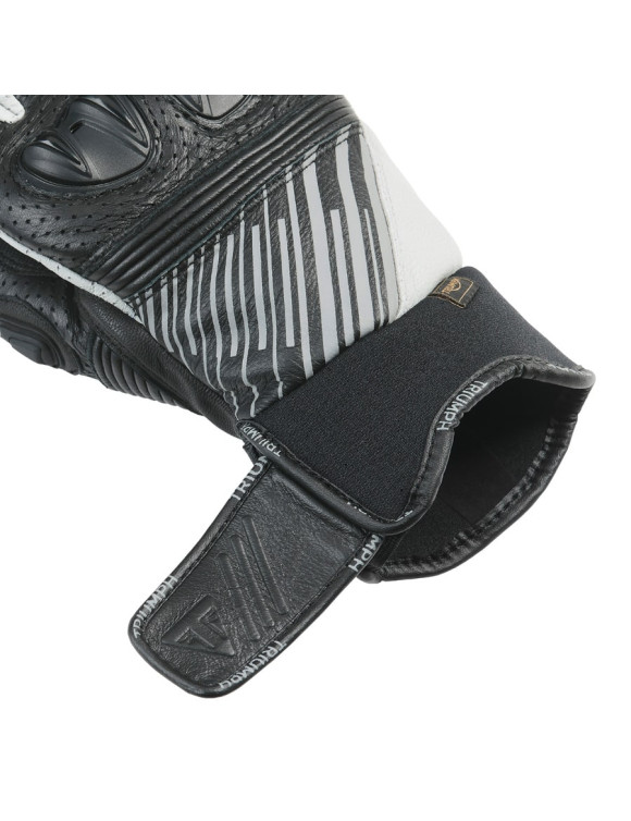 Guanti Moto da Uomo Triumph Bullet Black/White MGVS25514 - 6