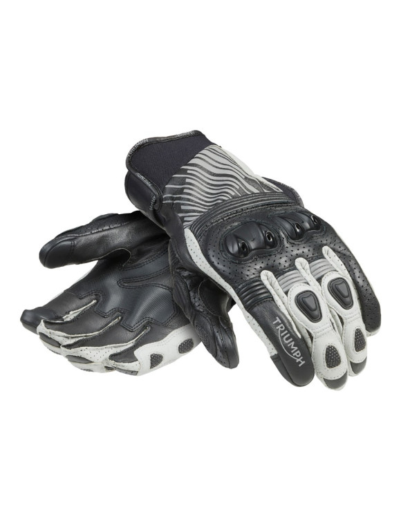 Guanti Moto da Uomo Triumph Bullet Black/White MGVS25514 - 1