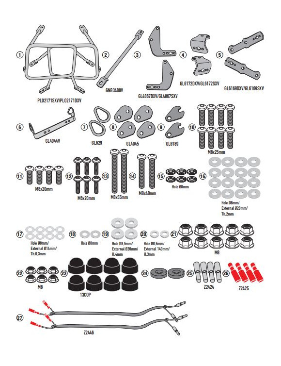 Portavaligie laterale specifico PL ONE-FIT configurato per valigie MONOKEY®, Givi PLO2171MK, YAMAHA tracer 9 - 2
