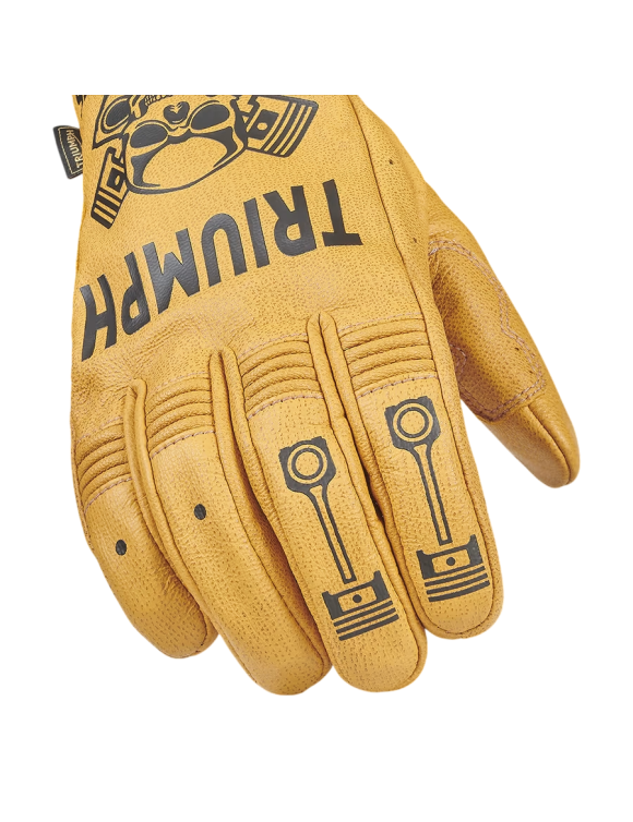 Guanti Moto da Uomo Triumph Piston Jack Gold/Black MGVS25503 - 4