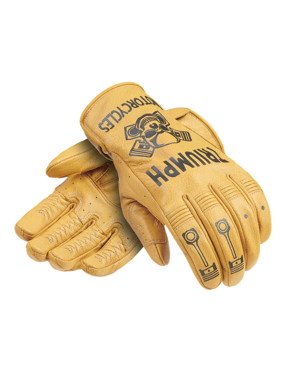 Guanti Moto da Uomo Triumph Piston Jack Gold/Black MGVS25503 - 1