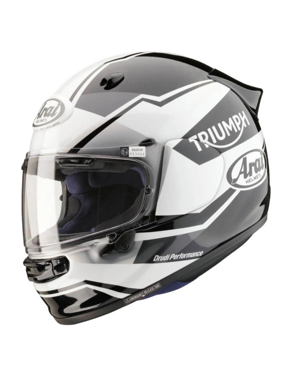Casco Integral de Moto Triumph por Arai Quantic Blanco/Negro Brillante MHMS24000 - 1