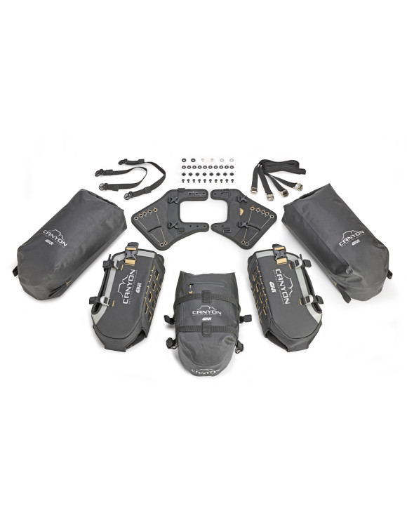 Base Modulare da sella serie Canyon, Givi GRT721B, 2 borse laterali 16 litri e 1 posteriore da 12 litri - 2